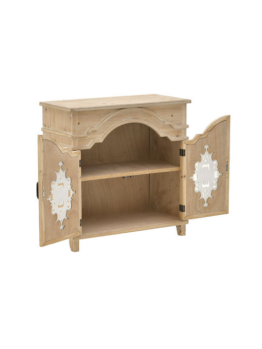 Sideboard made of Solid Wood Natural / White 80x39x82cm