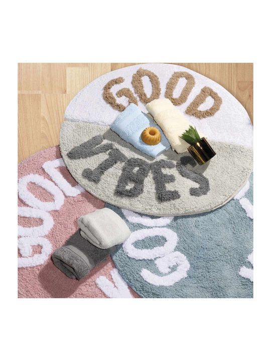 Das Home Bath Mat Cotton Round 0679 420760900679 Ecru, Beige Width 60cm