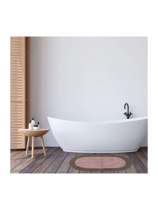 Das Home Badematte Baumwolle Oval 0669 420750800669 Rosa 50x80cm