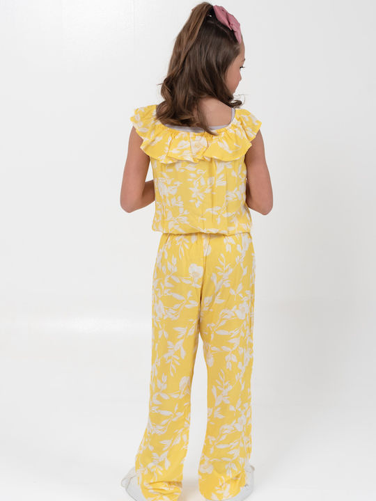 Trax Girls Fabric Jumpsuit Yellow