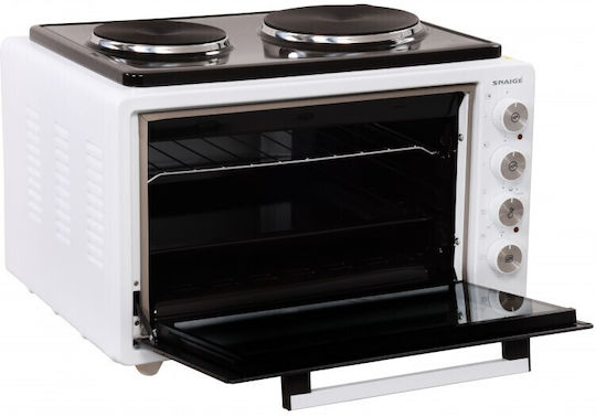 Snaige SN-4237HP W Ηλεκτρικό Φουρνάκι 37lt με 2 Εστίες