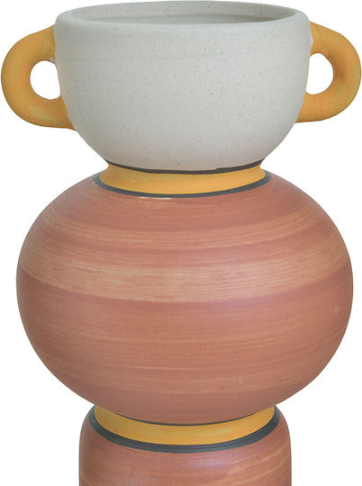 Inart Διακοσμητικό Βάζο Κεραμικό Multicolor 12x12x26cm