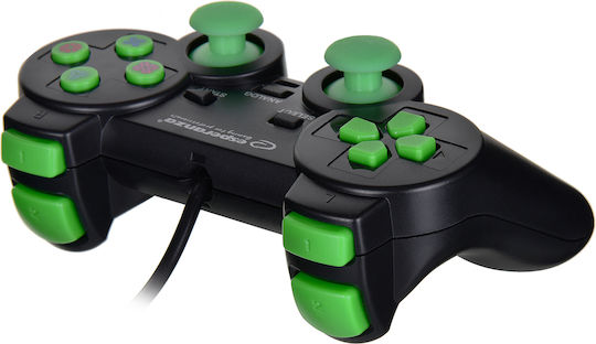Esperanza Trooper Wired Gamepad for PC / PS3 Black/Green