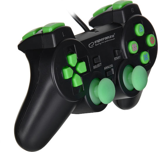 Esperanza Trooper Wired Gamepad for PC / PS3 Black/Green