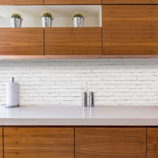 Decorative Sticker Wall White Bricks 1pcs 240x60cm Ango