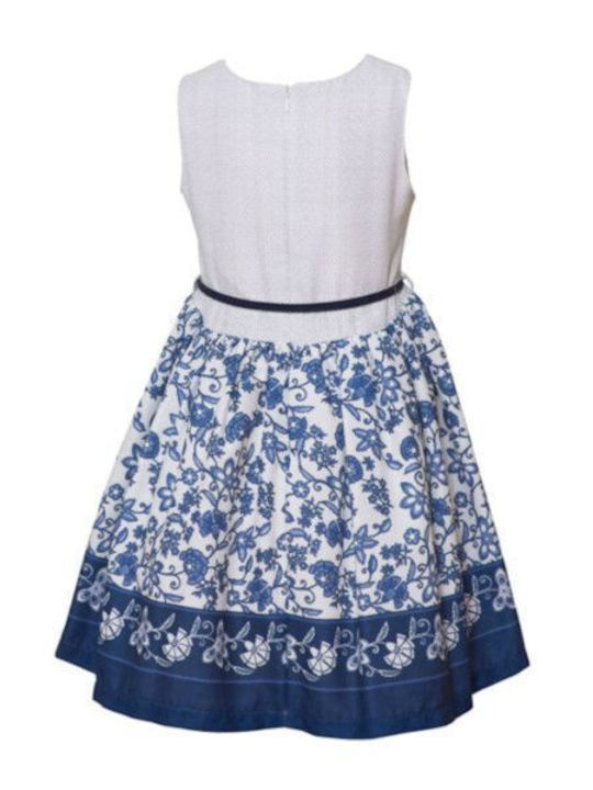 Restart for kids 23- Kids Dress Set with Accessories Floral Sleeveless Blue