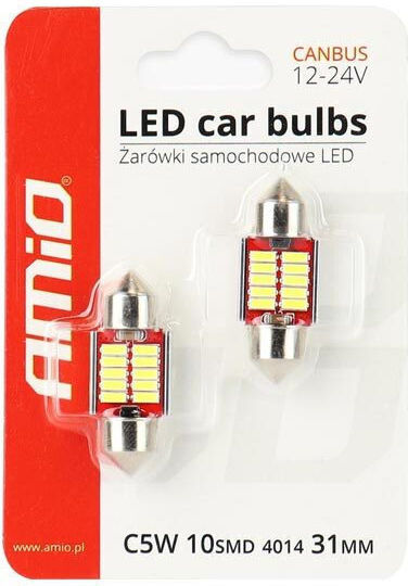 AMiO Lamps Car C5W Canbus LED 5600K Cold White 12-24V 2W 2pcs
