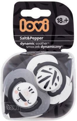 Lovi Baby Πιπίλες Σιλικόνης για 18+ μηνών Salt & Pepper Γκρι - Λευκό 2τμχ