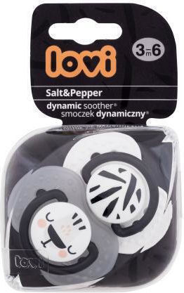 Lovi Baby Πιπίλες Σιλικόνης Salt & Pepper - Γκρι - Λευκό για 3-6 μηνών 2τμχ