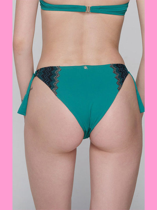 Bikini Slip Cu Dantelă Verde