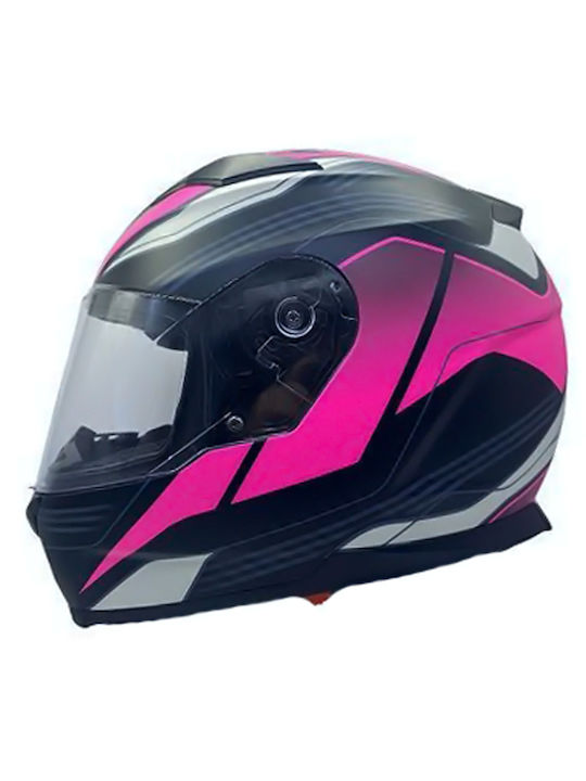 Faseed FS-817 White/Pink Motorcycle Helmet Full Face with Sun Visor