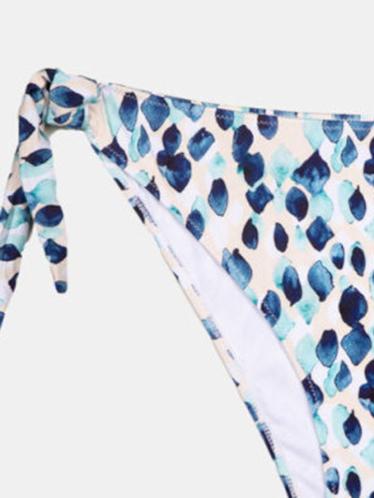 Rock Club Plus Size Dreams Print Bikini Slip με Κορδονάκια Γαλάζιο