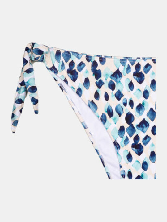 Plus Size Dreams Print Bikinihosen Slip mit Schnürung Hellblau