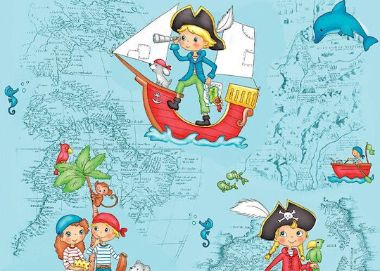 Charalambidis Textiles Pirates Kids Pillowcase Set 50x70cm Blue