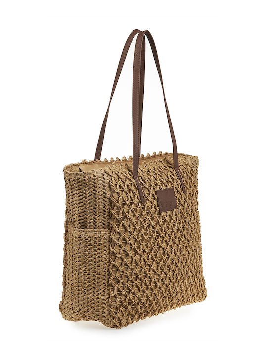 Verde Straw Beach Bag Beige