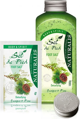 Naturalis Sare de baie Foot Salt Juniper & Pine sub formă de pudră pentru pedichiură cu parfum Juniper & Pine 1000gr