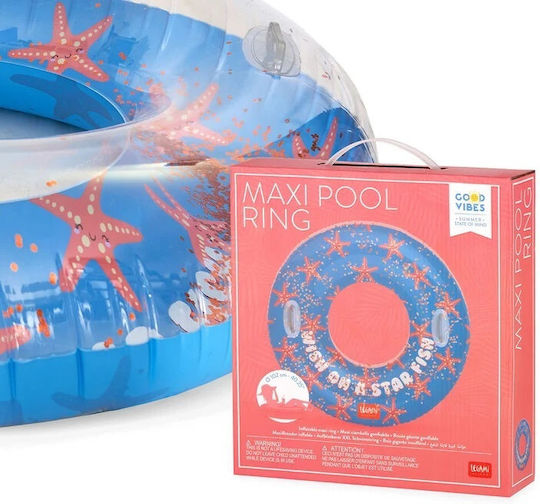 Legami Milano Starfish Παιδική Φουσκωτή Σαμπρέλα Θαλάσσης με Χειρολαβές Μπλε με Glitter