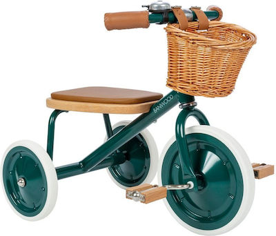 Banwood Kids Tricycle with Storage Basket & Push Handle for 2-6 Years Green