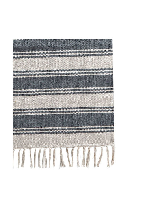 Kentia Neil Rug Rectangular Cotton with Fringes 22 Grey / Ecru