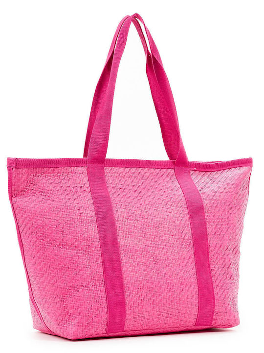 Verde 14-173 Stroh Strandtasche Fuchsia