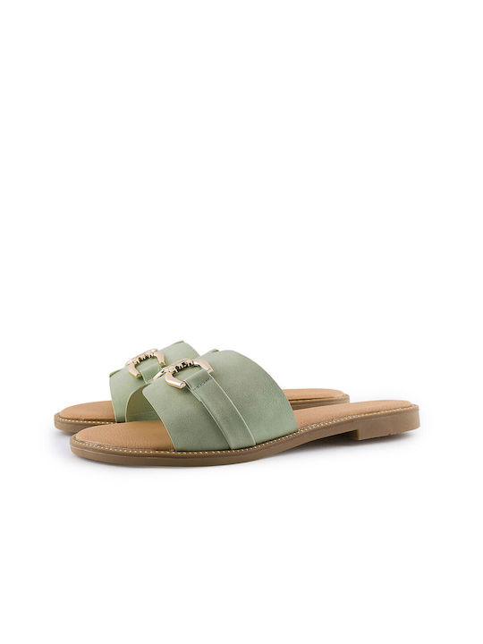 B-Soft 142- Women's Flat Sandals in Green Color