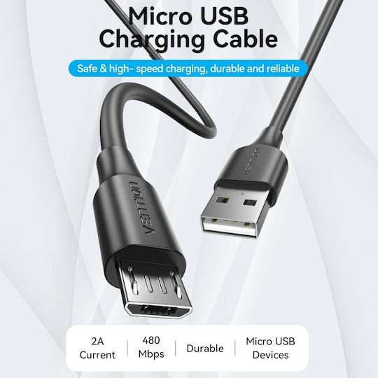 Vention Regulär USB 2.0 auf Micro-USB-Kabel Schwarz 0.5m (CTIBD) 1Stück