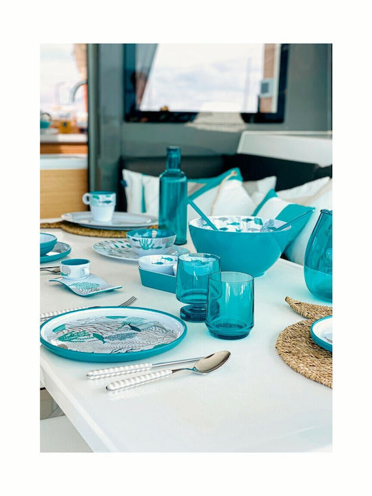 Marine Business Melamine Salad Bowl with Salad Spoons Blue 25x25cm 3pcs