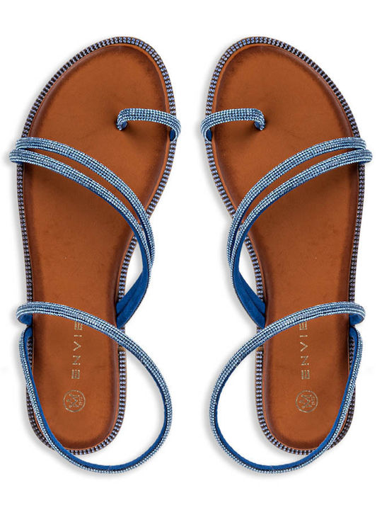 Namea Women's Flat Sandals with Strap in Blue Color