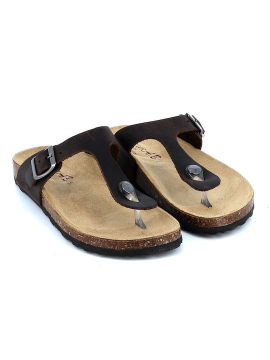 Natur A.B. Women's Flat Sandals in Brown Color