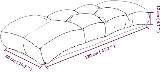 vidaXL Μαξιλάρι Καναπέ Παλέτας με Πλάτη Μαύρο 120x40εκ.