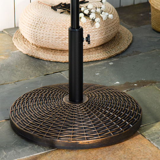 Outsunny Stand De Umbrelă Din Plastic Bronz