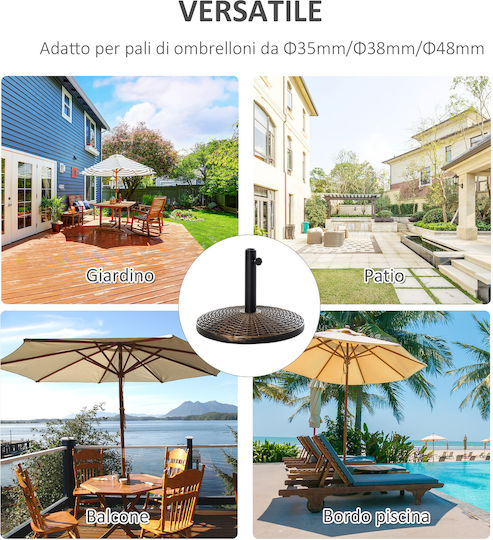 Outsunny Stand De Umbrelă Din Plastic Bronz