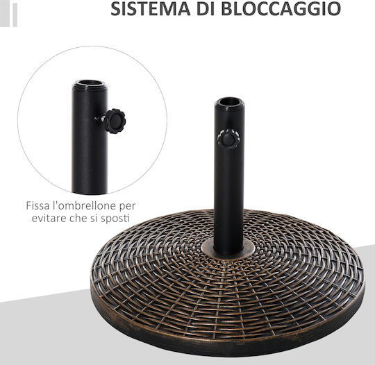 Outsunny Stand De Umbrelă Din Plastic Bronz