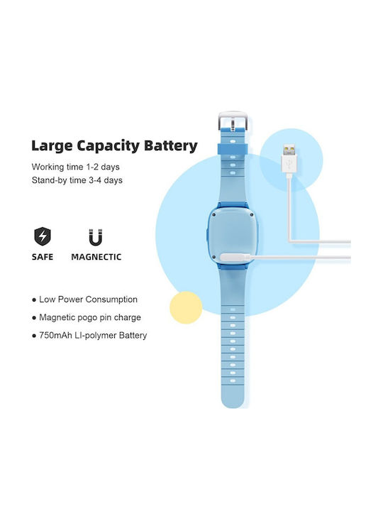 motto4u Kids Digital Watch with Rubber/Plastic Strap Light Blue