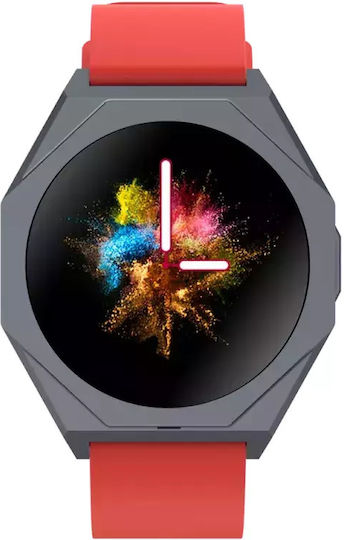 Canyon Otto SW-86 Αδιάβροχο Smartwatch με Παλμογράφο (Κόκκινο)