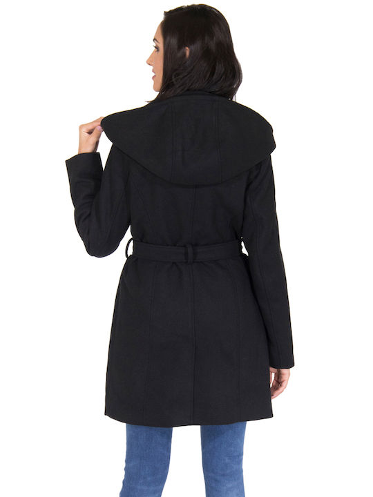 BYOUNG 'AMUSE' WOMEN'S COAT WITH EARRINGS 20806300-80001 (80001/BLACK)
