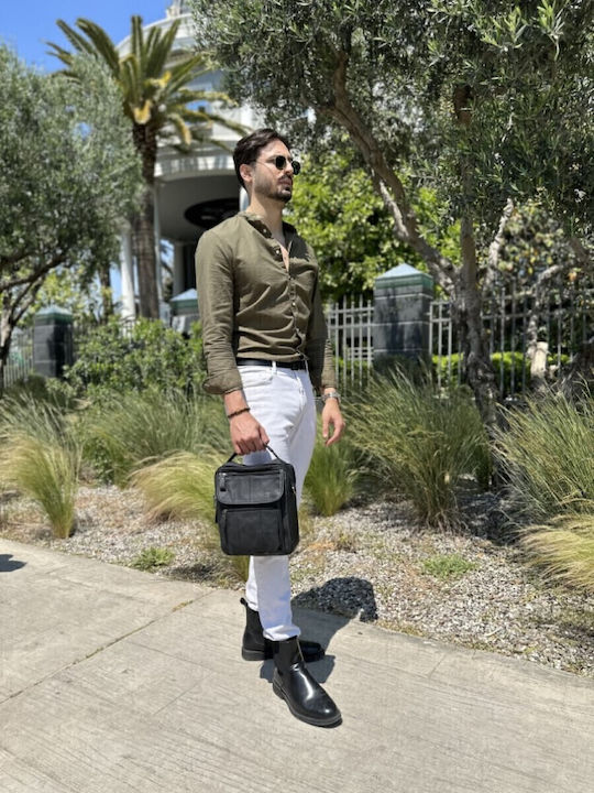 Leather Men's Bag Shoulder / Crossbody Black