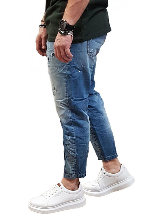 Dan Herren Jeanshose Elastische mit Lose Gerade Anwendung Blau