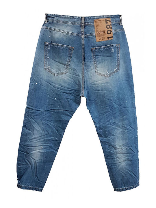 Dan Herren Jeanshose Elastische mit Lose Gerade Anwendung Blau