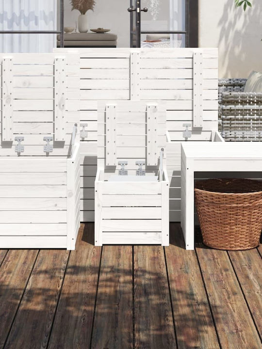 vidaXL Cutie de depozitare pentru exterior Lemn Alb L101xW50.5xH46.5buc