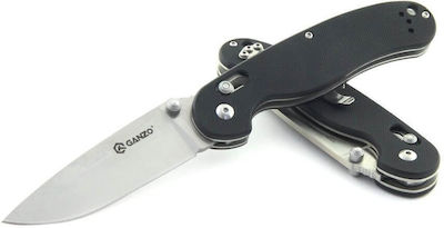 Ganzo Pocket Knife Black Total Length 12.1pcs with Blade made of Stainless Steel 7.7pcs Thickness 3.3mm