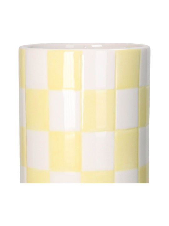 ArteLibre Decorative Vase Yellow 10.7x10.7x30.7cm