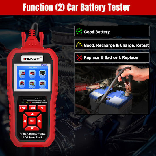 Konnwei KW-890 Car Diagnostics Digital Tool OBD 2 KW-890