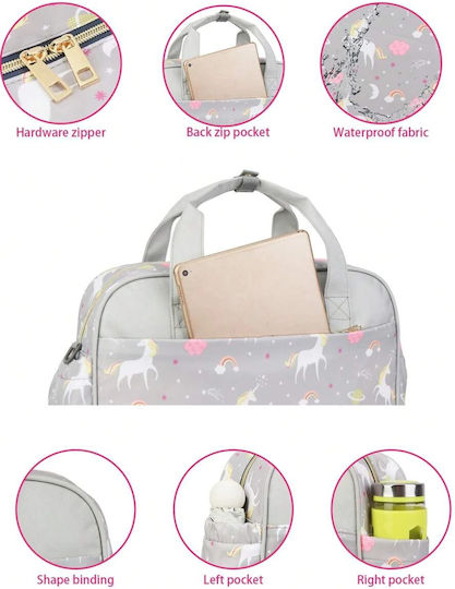Lequeen Shoulder/Hand Diaper Bag Unicorn Gray 40x10x40cm.