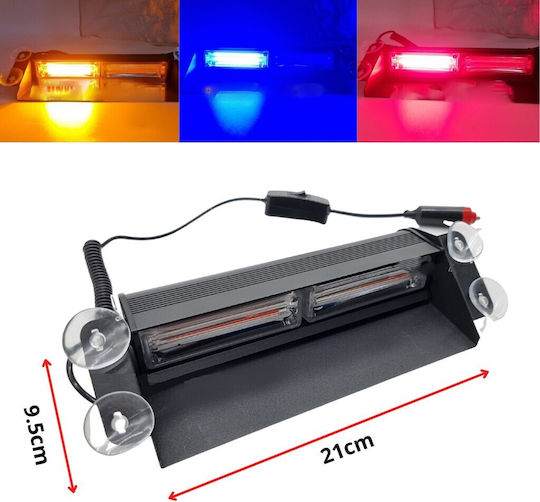 Far Auto LED 12 / 24V Impermeabil 7cm cu Iluminare Roșie / Albastră