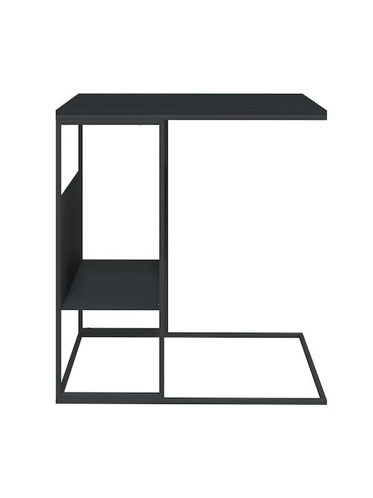 Rectangular Side Table Wooden Black M55xW36xH59.5cm