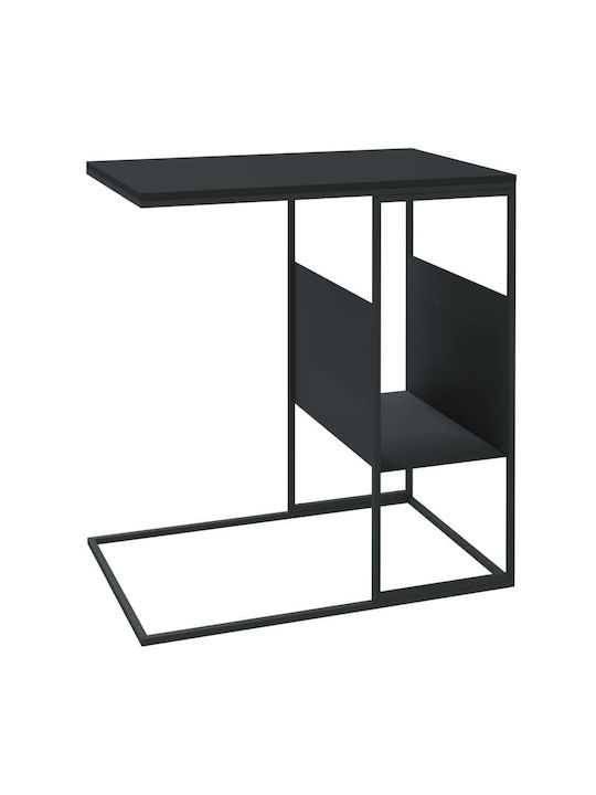 Rectangular Side Table Wooden Black M55xW36xH59.5cm