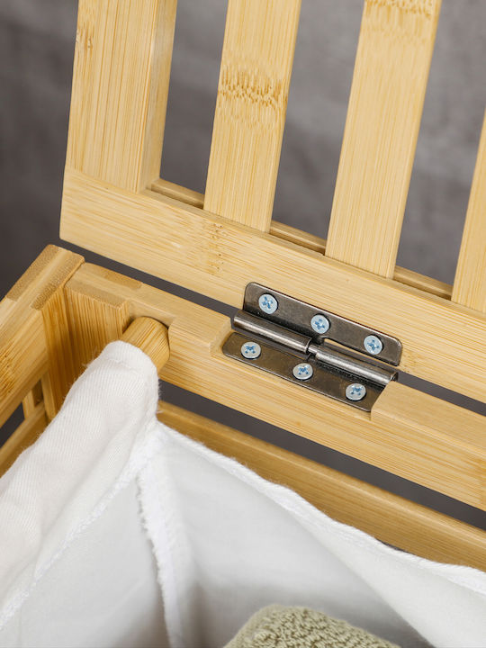 HomCom Laundry Basket Bamboo with Cap 50x36x60cm Brown