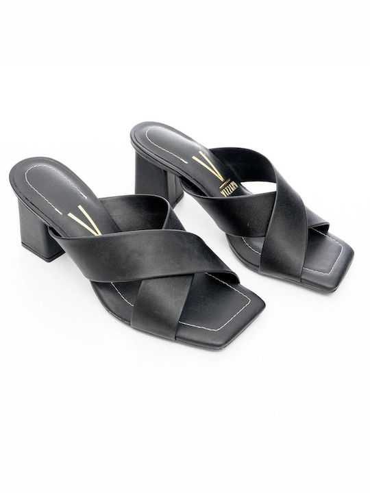 Vizzano Chunky Heel Mules Black