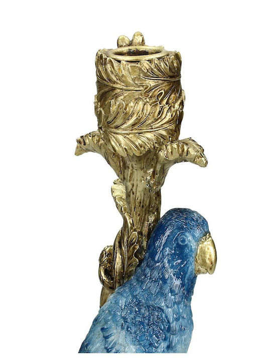 ArteLibre Candle Holder Polyresin in Blue Color 10x9x25.5cm 1pcs